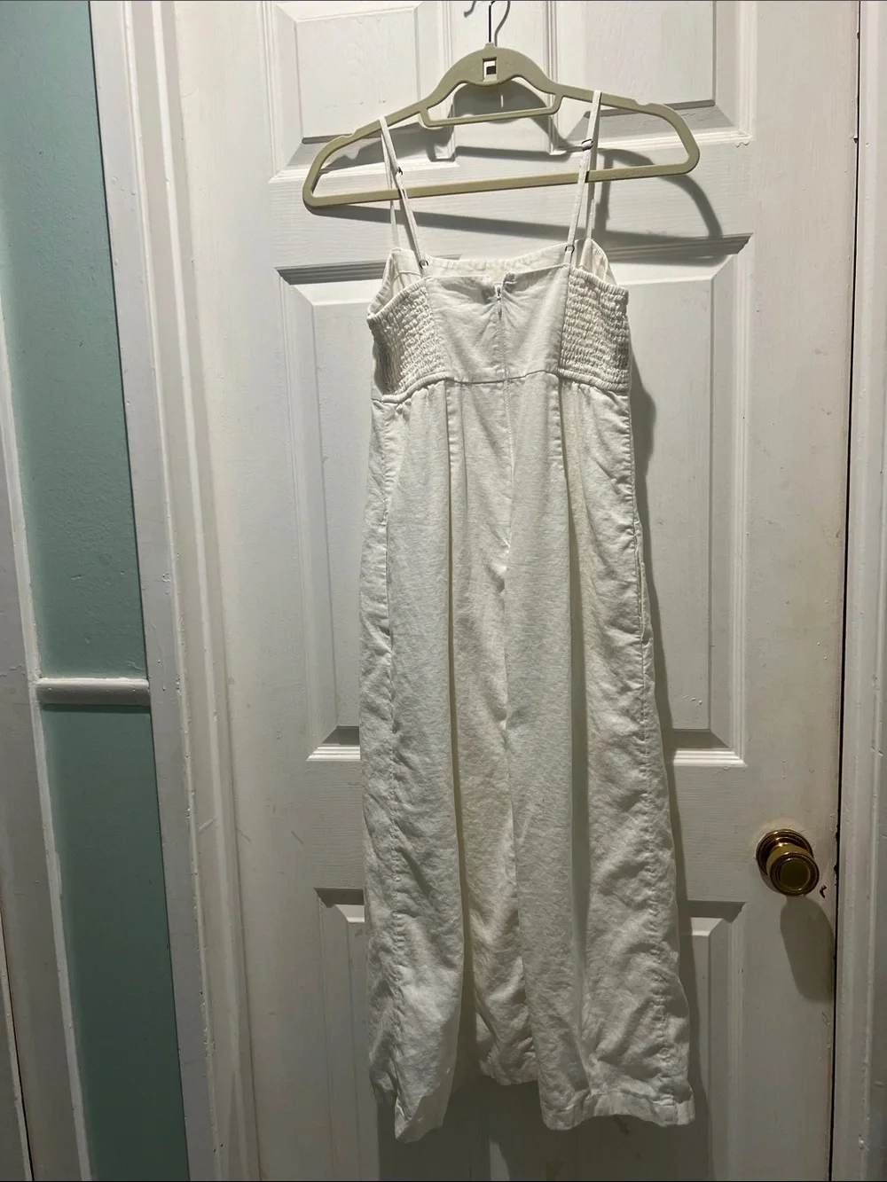 Abercrombie & Fitch White Spaghetti-Strap Maxi Dress